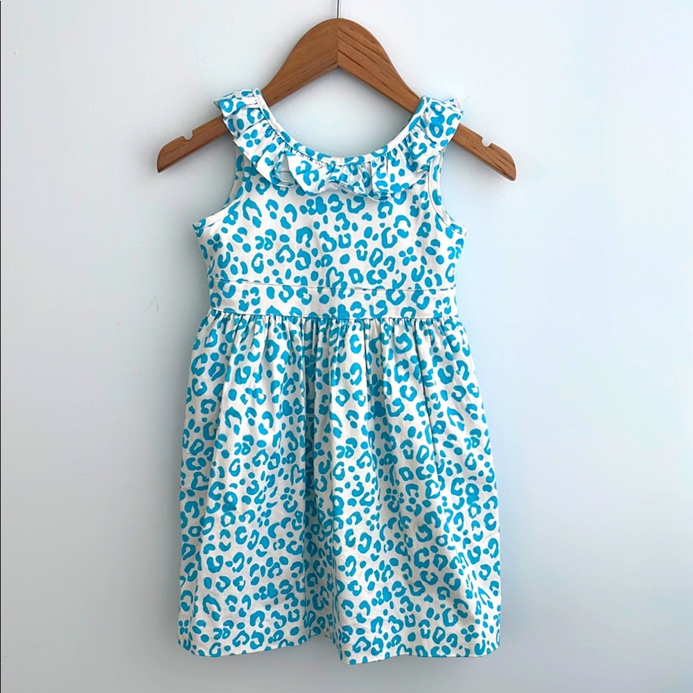 Classic prep teal leopard print dress